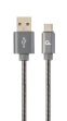 CABLE DE CARGA Y DATOS GEMBIRD USB TIPO C DE METAL EN ESPIRAL PREMIUM, 1 M, GRIS