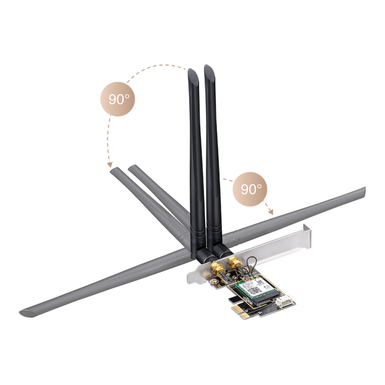 Cudy WE3000S Tarjeta de Red AX5400 Tri-Banda Wi-Fi 6E PCI Express